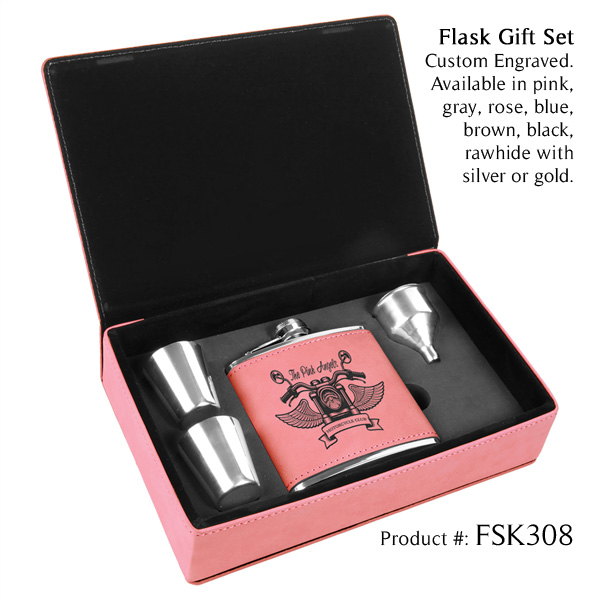 engraved flask gift set