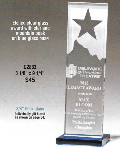 Etched Clear Glass Award
